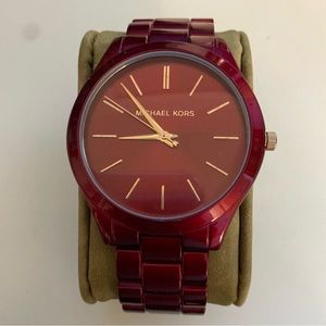Red, Michael Kors watch